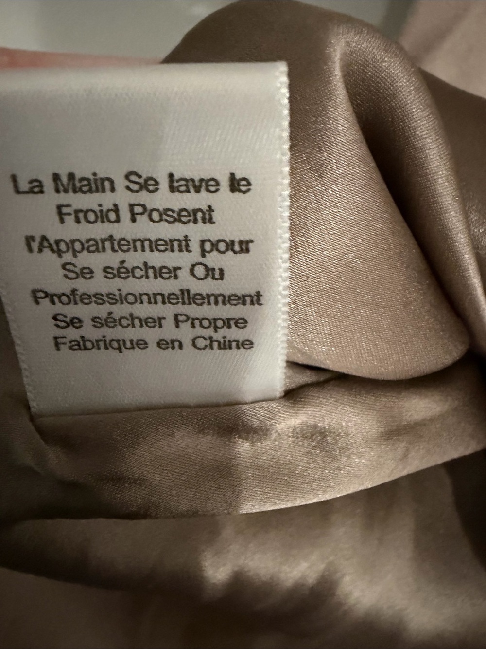 Taupe Satin-Blend Ruched V-Neck Asymmetrical Cami - Picture 5 of 5